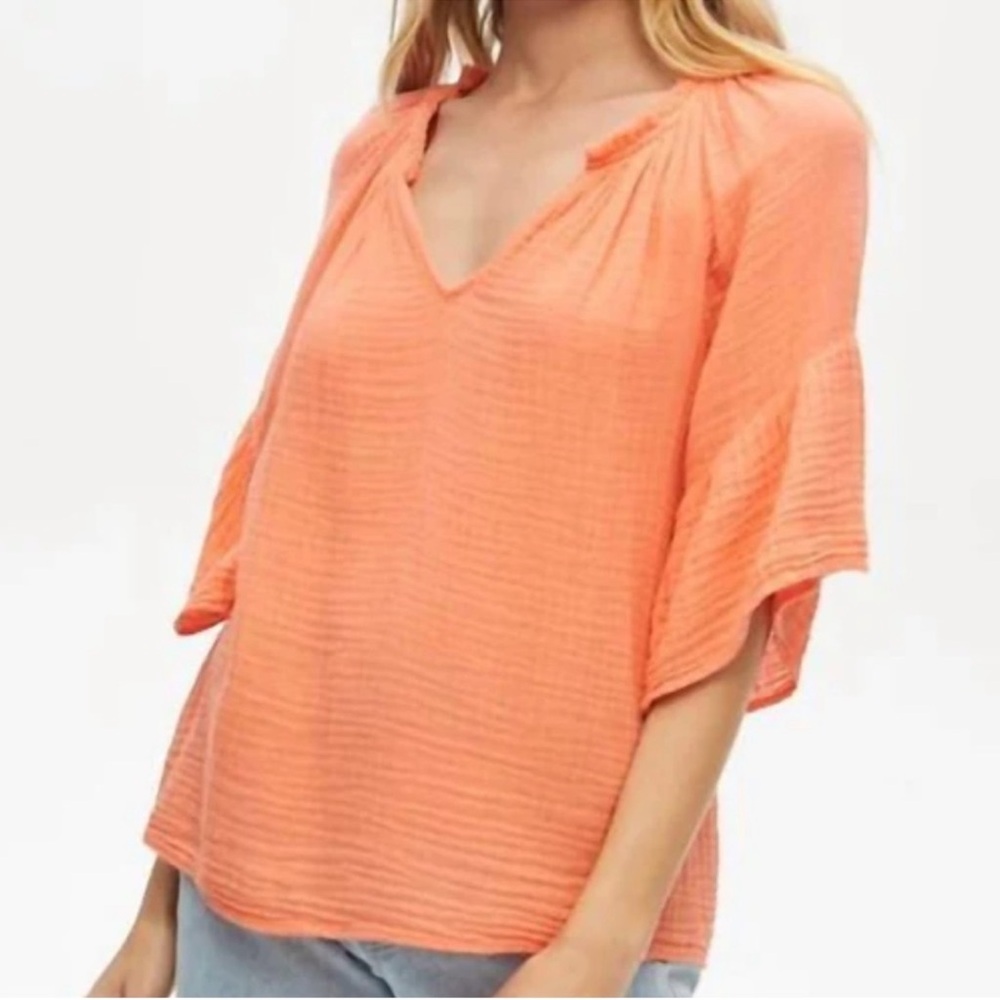 Michael Stars Orange Short Sleeve Top